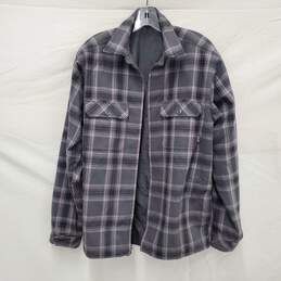 Patagonia MN's Gray Plaid Zipper Polyester Nylon Blend Shirt Jacket Size MM