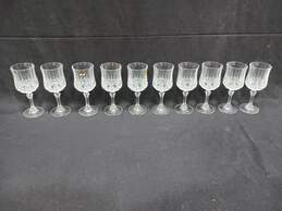 Lot of 10 Cristal D'Arques Longchamp Wine Glasses