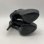 Womens Black Leather Back Zip Stiletto Heel Platform Boots Size 8.5 M image number 5