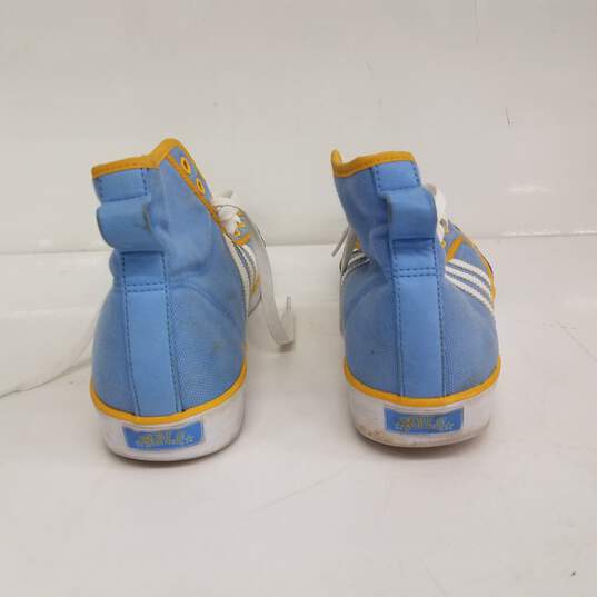 Adidas Originals Nizza Mid NBA MPLS Lakers Canvas Sneakers Size 10.5 image number 5