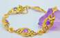 Vintage 14K Yellow Gold Amethyst Art Nouveau Bracelet 12.2g image number 1