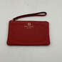 Womens Red Leather Zipper Mini Wristlet Wallet Classic Coin Purse image number 1