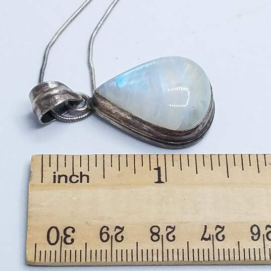 Sterling Silver Chalcedony Pendant 23in Necklace 15.1G DAMAGED image number 7