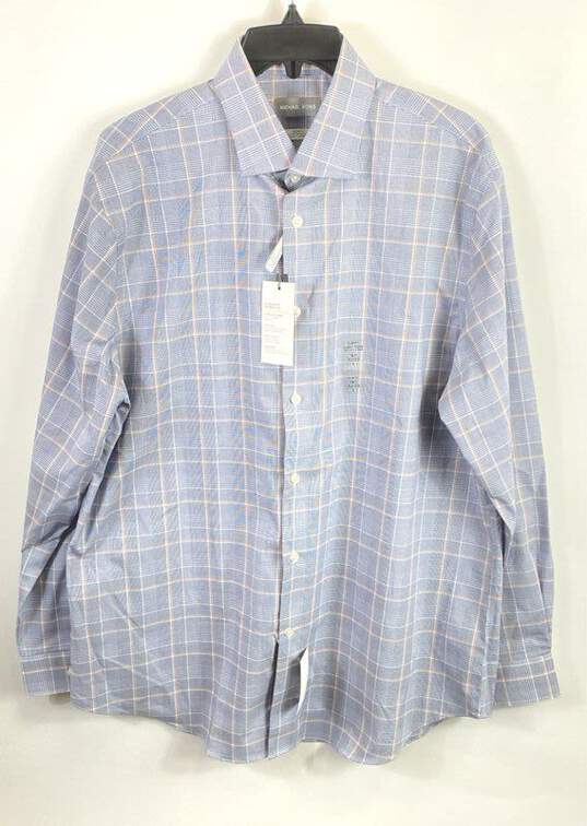 Michael Kors Blue Plaid Button Down Shirt L image number 1