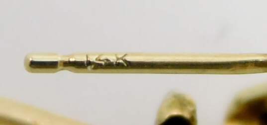 14K Yellow Gold 0.46 CTTW Baguette & Round Diamond Single Omega Back Earring 3.5g image number 5