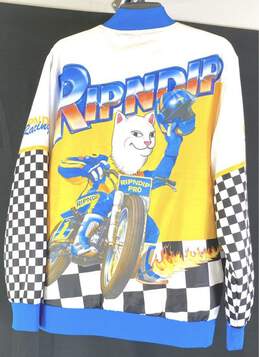 RIPNDIP Mens Multicolor Long Sleeve Pockets Racing Varsity Jacket Size Large alternative image