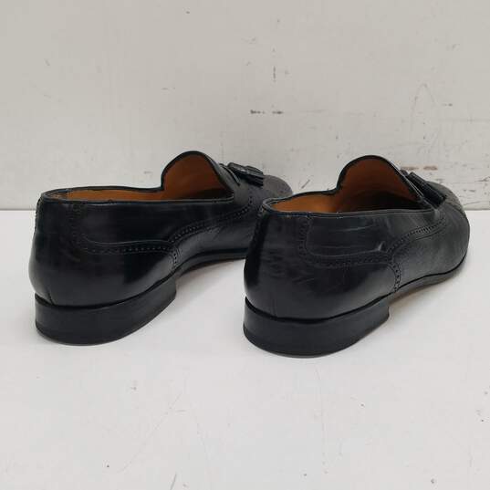 Mezlan Havana Black Leather Tassel Loafers Men's Size 10 image number 4