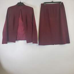 Unbranded Women Maroon 2Pc Suede Skirt Suit M