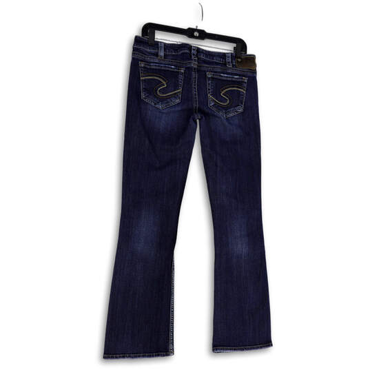 Womens Blue Denim Medium Wash Stretch Pockets Bootcut Jeans Size 30/33 image number 2