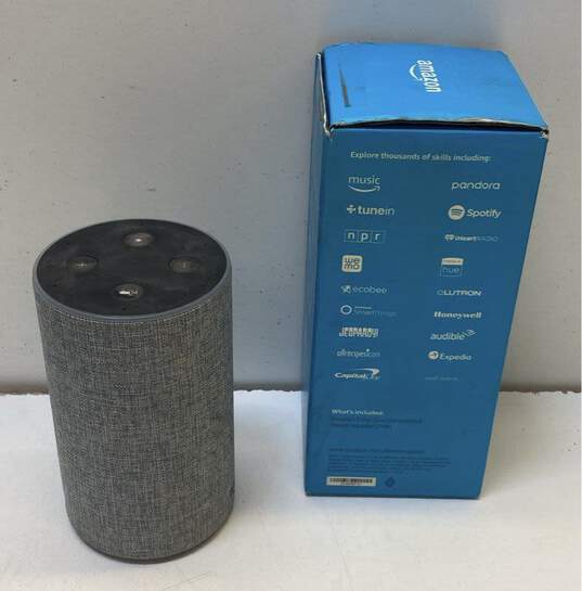 Amazon Echo 2nd Generation Smart Assistant Speaker Heather Gray Fabric image number 4