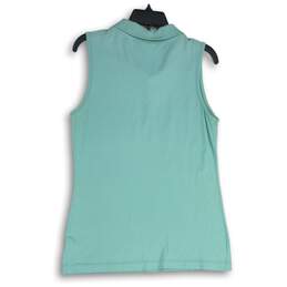 Lacoste Womens Blue Logo Sleeveless Regular Fit Collared Golf Polo Shirt Size 44 alternative image