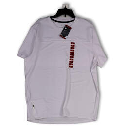 NWT Mens White Crew Neck Media Pocket Stretch Pullover T-Shirt Size XL