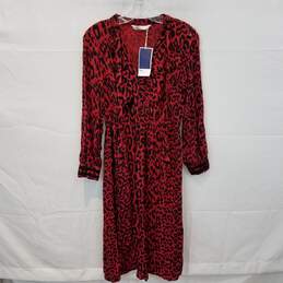 Zara Z1975 Denim Long Sleeve Pullover Black and Red Dress Women's Size S