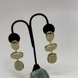 Designer J. Crew Gold-Tone Oval Shape Stone Classic Dangle Earrings