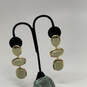 Designer J. Crew Gold-Tone Oval Shape Stone Classic Dangle Earrings image number 1