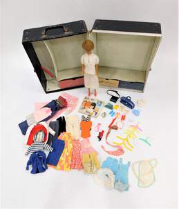 Vintage Mattel 1960s Blonde Bubble Cut Doll Straight Leg W/ Case & Clothes alternative image