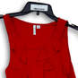 Womens Red Ruffle Front Sleeveless Scoop Neck Pullover Tank Top Size XS image number 3