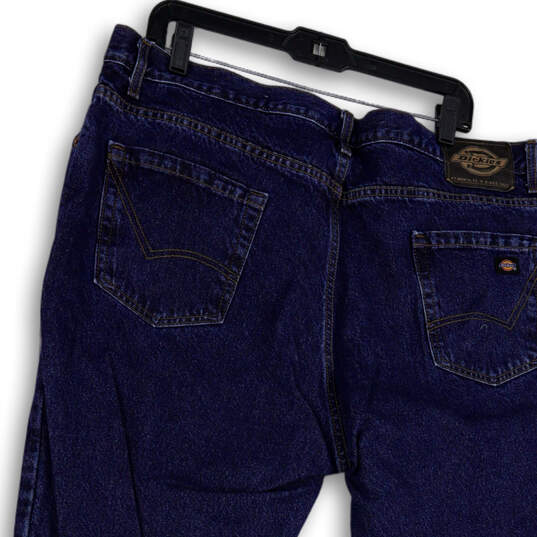 Mens Blue Denim Dark Wash Pockets Stretch Straight Leg Jeans Size 40x30 image number 4