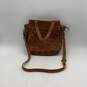 Mysa Womens Brown Leather Detachable Strap Outer Zip Pocket Crossbody Bag Purse image number 1