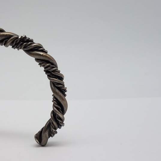 Sterling Silver Twisted 4 3/4 Cuff Bracelet 32.4g image number 7