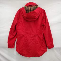 Pendleton WM's Red Cotton & Polyester Blend, Plaid Lining Hooded Rain Coat Size SM alternative image