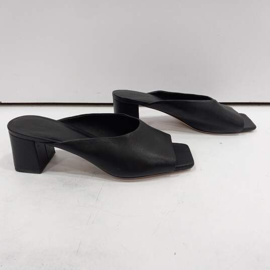 Vince Women's Elizabeth Black Leather Open Toe Mule Sandals Size 7M image number 4