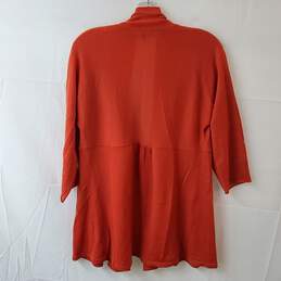 Eileen Fisher Orange Wool Cardigan Size S alternative image