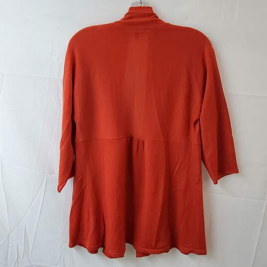 Eileen Fisher Orange Wool Cardigan Size S image number 2