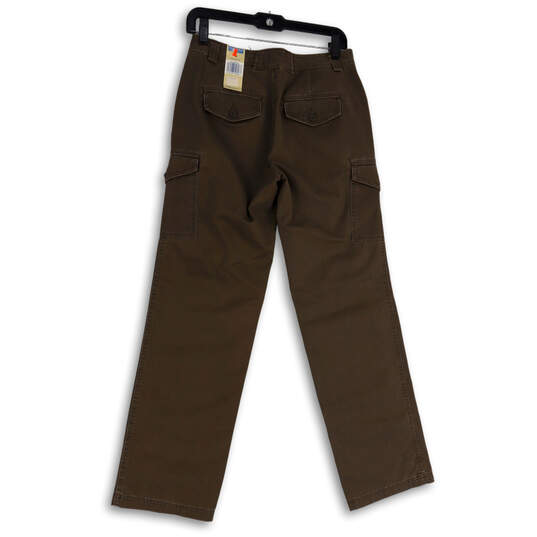 NWT Womens Brown Favorite Fit Flat Front Straight Leg Cargo Pants Size 4 image number 2