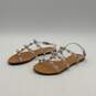 IOB Schutz Womens Yarin Silver Transparent Beaded Open Toe Strappy Sandals 5.5 B image number 2