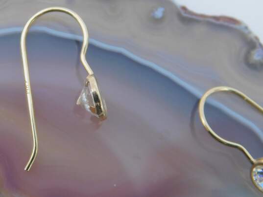 14K Yellow Gold Opal & CZ Earrings 1.4g image number 5