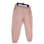 Womens Pink Elastic Waist Pockets Tapered Leg Pull-On Jogger Pants Size XL image number 1
