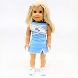 American Girl Doll Blonde Hair Blue Eyes Cheer Outfit alternative image