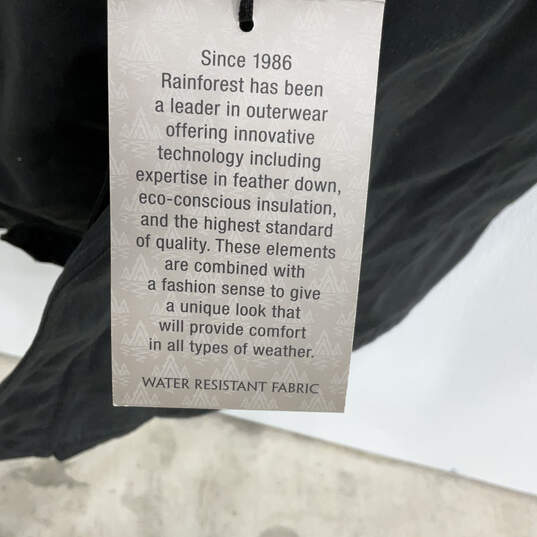 NWT Womens Black Long Sleeve Spread Collar Pockets Full-Zip Raincoat Sz XL image number 7