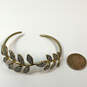 Designer Stella & Dot Gold-Tone Vine Rhinestone Leaf Shiny Cuff Bracelet image number 2