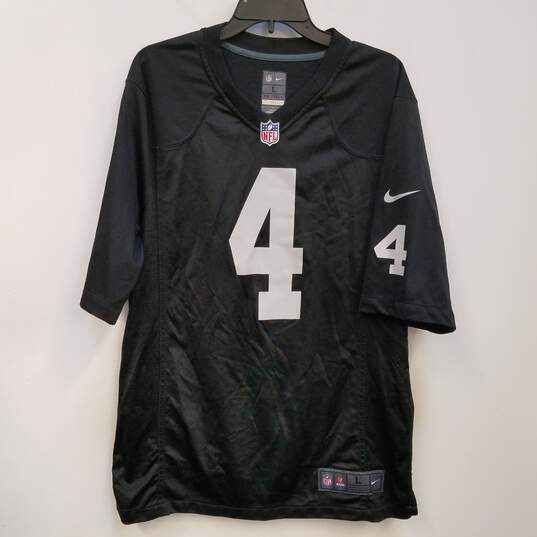 Mens Black Las Vegas Raiders Derek Carr #4 Football NFL Jersey Size Large image number 1