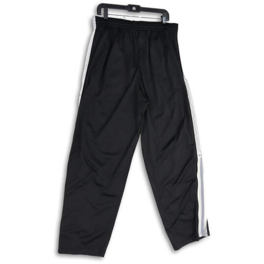NWT Mens Black Striped Elastic Waist Pull-On Track Pants Size Large image number 2