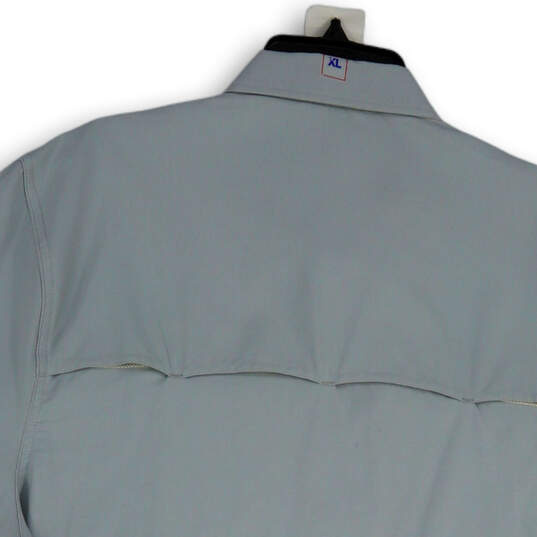 NWT Mens Gray Short Sleeve Pockets Collared Button-Up Shirt Size X-Large image number 4