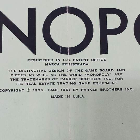 Vintage Parker Brothers Inc. Monopoly Real Estate Board Game IOB image number 4