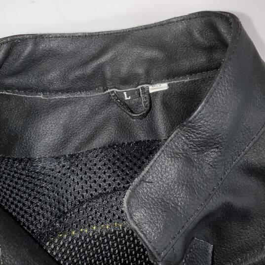 Unbranded Black Full Zip Leather Jacket W/Padding Size L image number 3