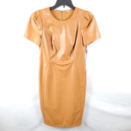 Calvin Klein Women Brown Faux Leather Dress Sz 6 NWT