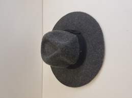 Free People Cloche Wool Hat, Gray w/ Black Accent Bow