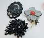 Vintage Weiss & Black Red Cameo Flower Bead Jewelry 187.3g image number 4