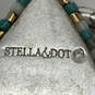 Designer Stella & Dot Silver-Tone Frieze Fashionable Teardrop Earrings image number 3