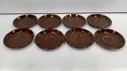 Set of 8 Fiesta Chocolate Brown Ceramic Saucers