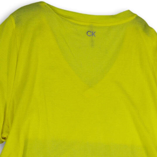 NWT Womens Yellow Ruched V-Neck Short Sleeve Activewear Blouse Top Size 3X image number 4