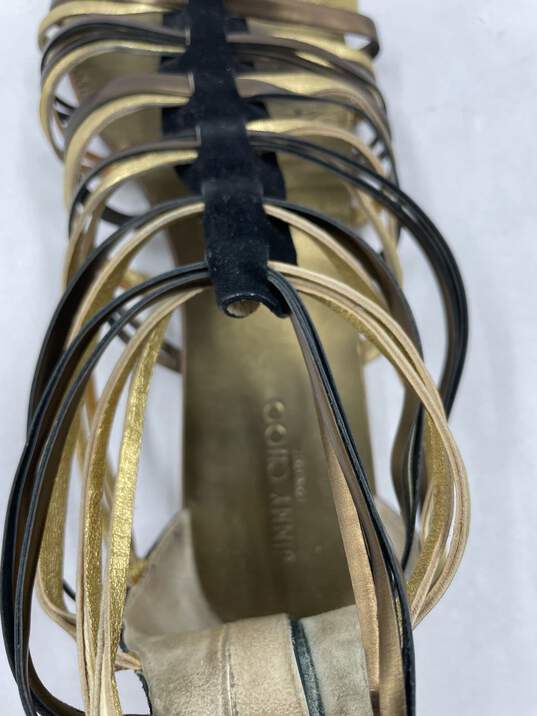 Authentic Jimmy Choo Gold Gladiator Sandal W 9.5 image number 6