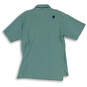 Mens Green Striped Short Sleeve Collared 3 Button Golf Polo Shirt Size S image number 2