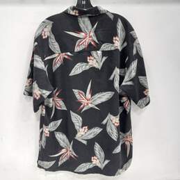 Banana Cabana Men's Black Tropical Silk Button Up SS Shirt Size L alternative image