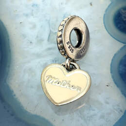 Designer Pandora S925 ALE Sterling Silver Cubic Zirconia Heart Dangle Charm